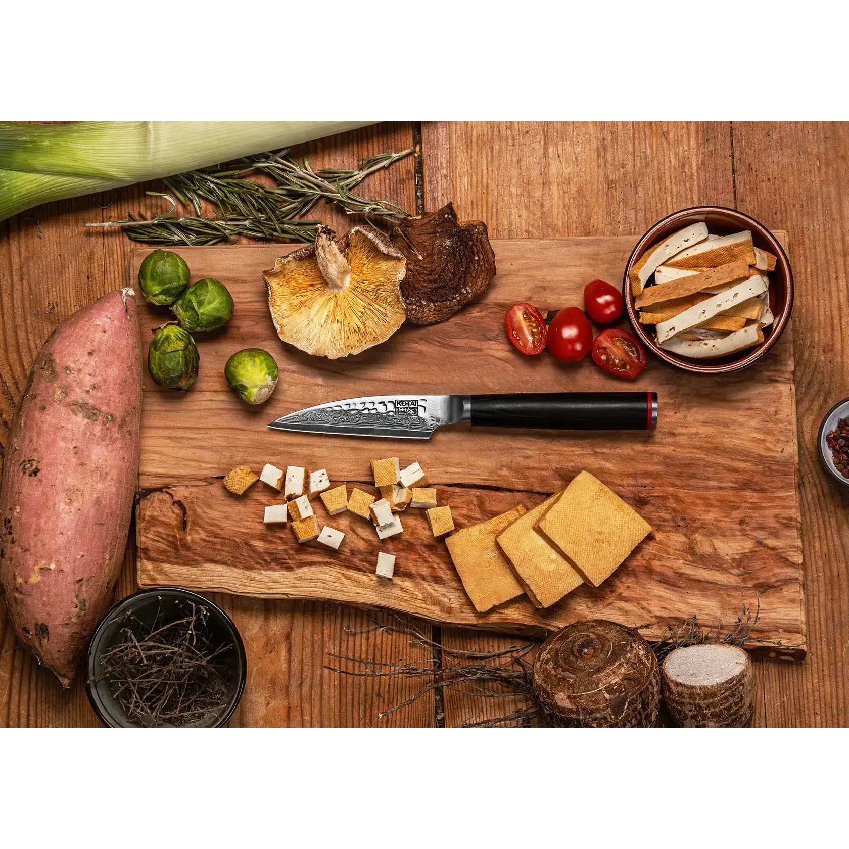 Couteau d'Office | Lame 90 mm | Acier Inoxydable Japonais Damas