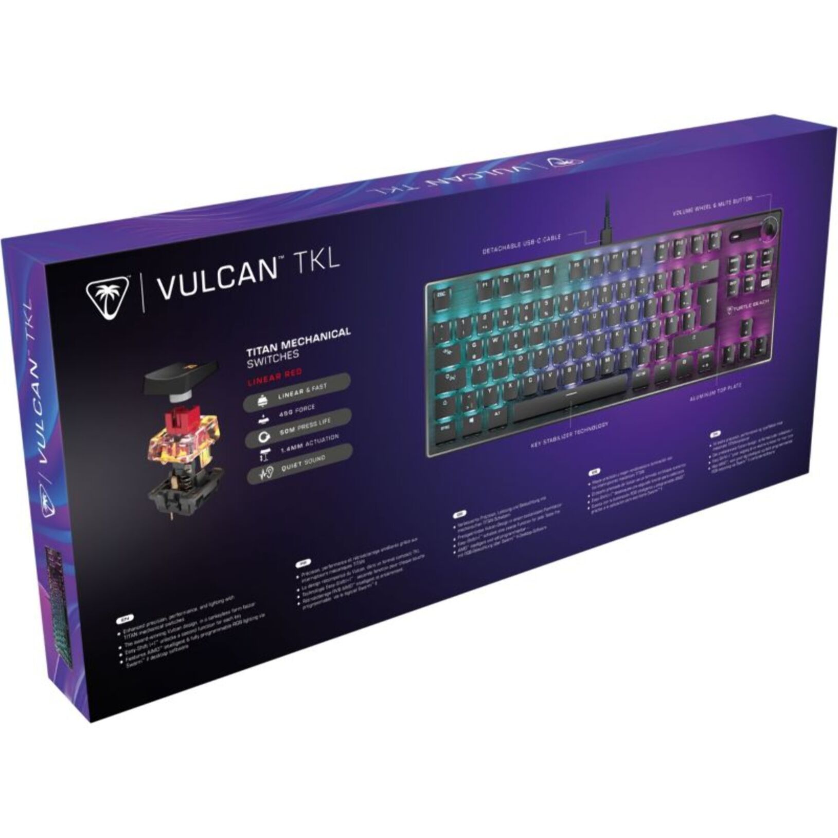 Clavier gamer TURTLE BEACH Vulcan TKL AIMO Noir Linear