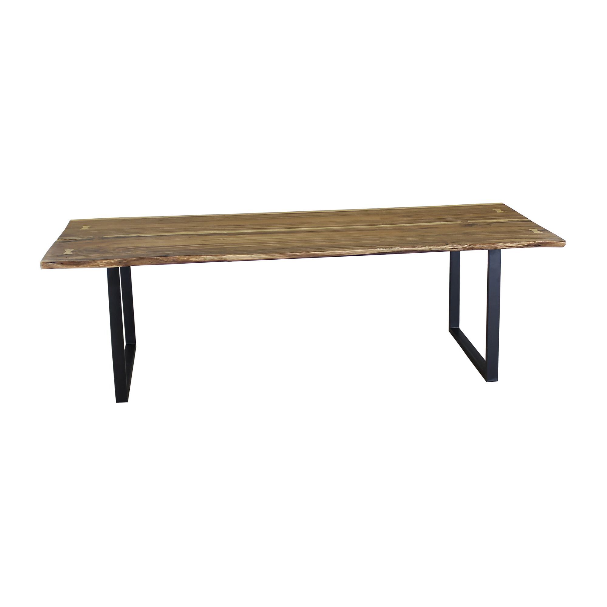 Table en bois d'acacia et pieds en métal noir 250cm CALAO