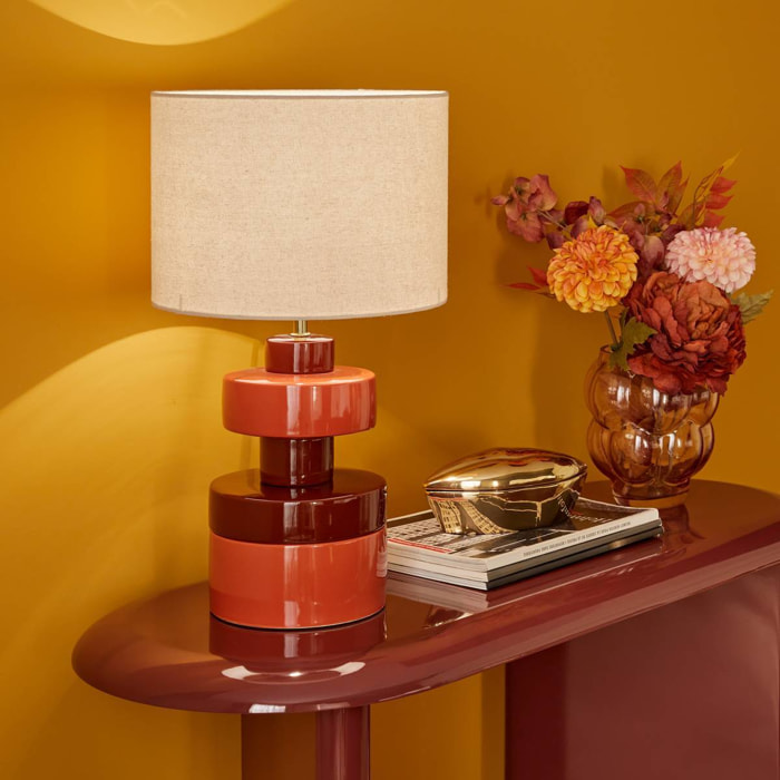Lampe design Fiva cylindrique H.50cm marron
