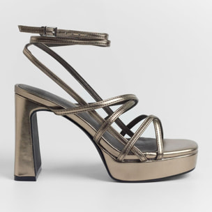 Sandalias de tacón - Nori Metalizado - 11 cm