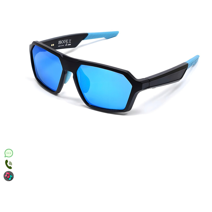 Occhiali sportivi intelligenti QY PRO 5. Assistente vocale intelligente, traduzione in tempo reale di oltre 100 lingue, controllo della musica/chiamate e lenti UV400.