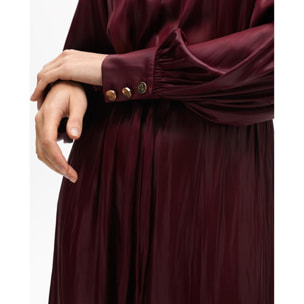 Vestito collo alto con cintura effetto cerato