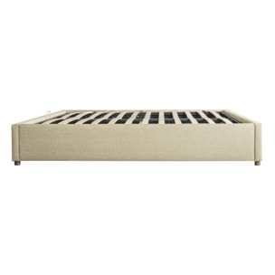 Lit coffre avec sommier Otto - Beige - Tissu