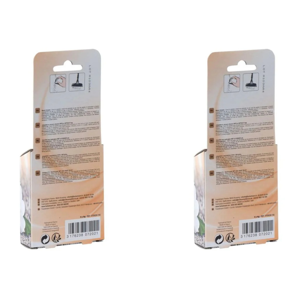 Lot de 2 x 4 Sachets de granulés de parfum pour aspirateur à la vanille TopFilter