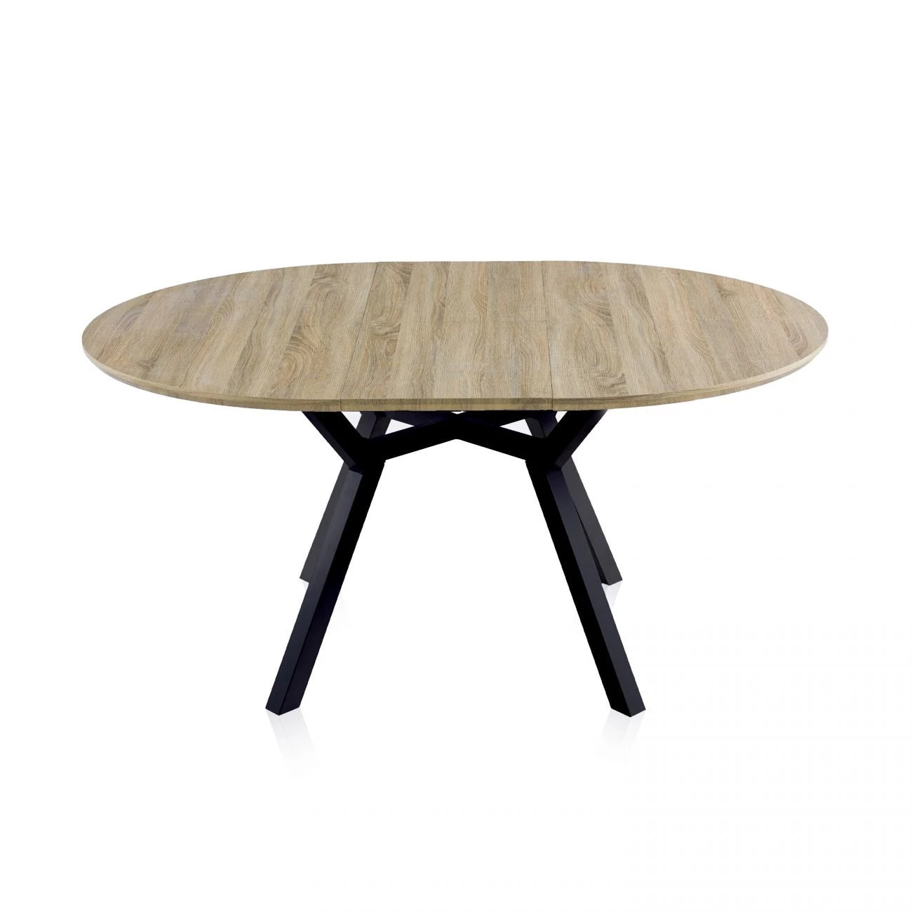 Mesa redonda extensible Aeris Negro - Roble