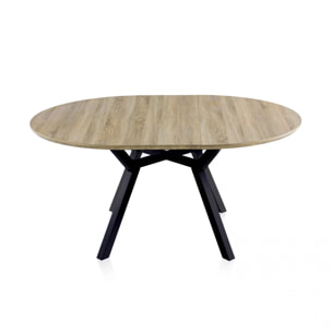 Mesa redonda extensible Aeris Negro - Roble