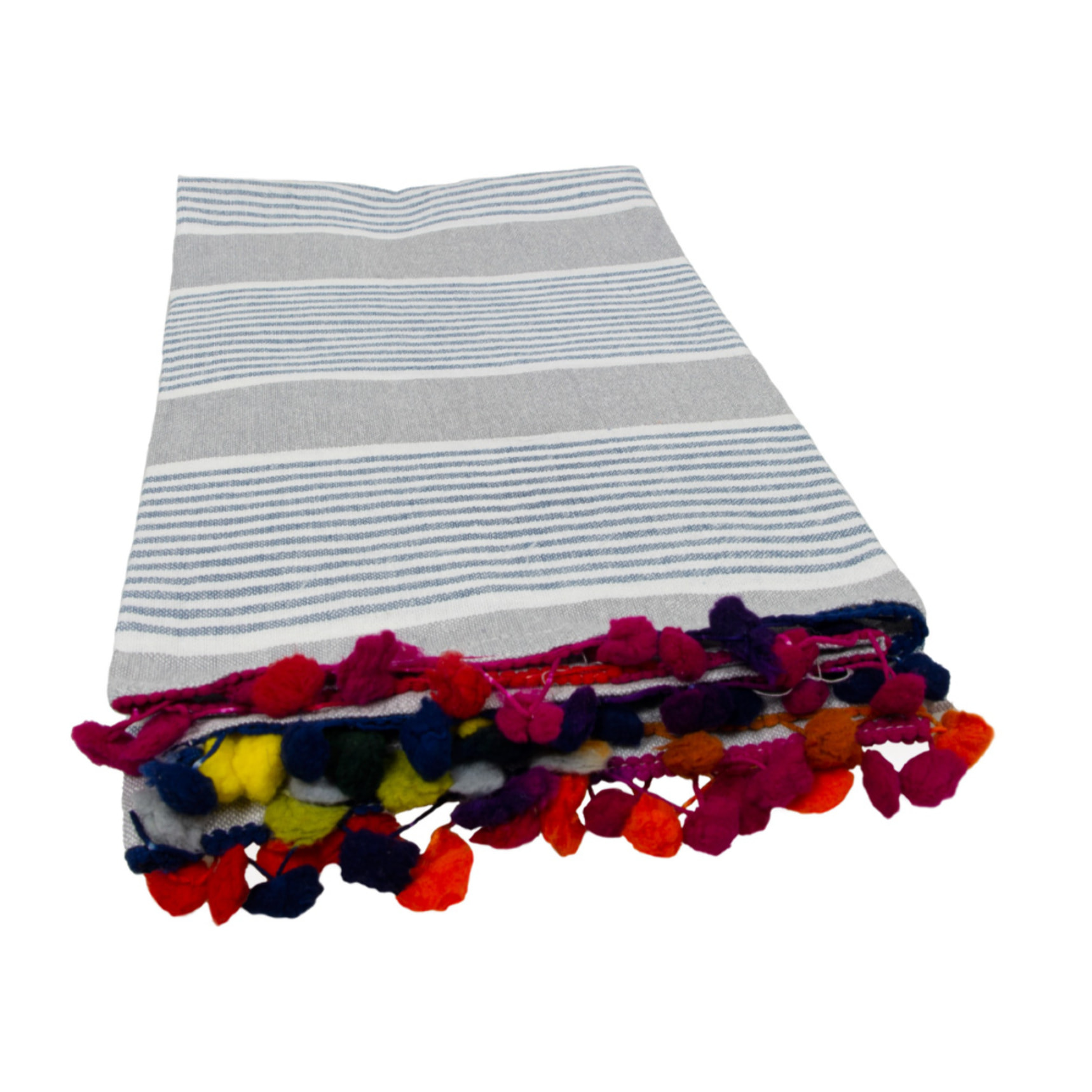 Telo Mare Fouta Modello Multicolor Con Pon Pon