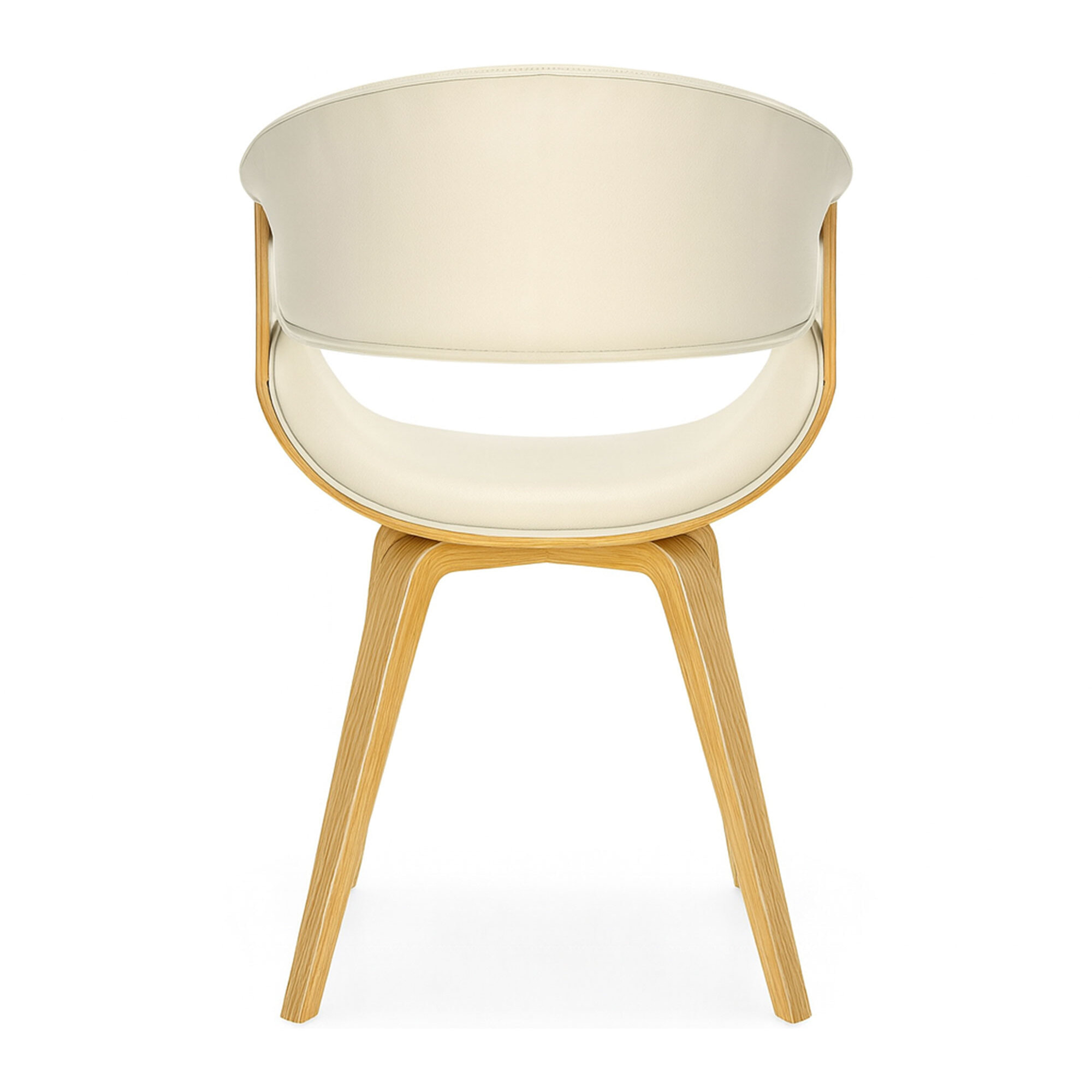 Yorkshire - Poltroncina Sedia in Legno Massello e Leatherette Bianca