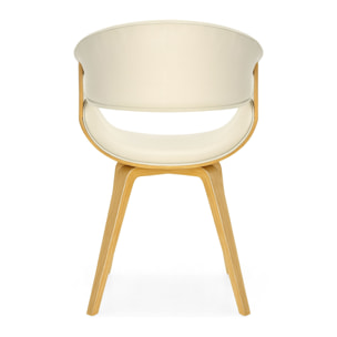 Yorkshire - Poltroncina Sedia in Legno Massello e Leatherette Bianca