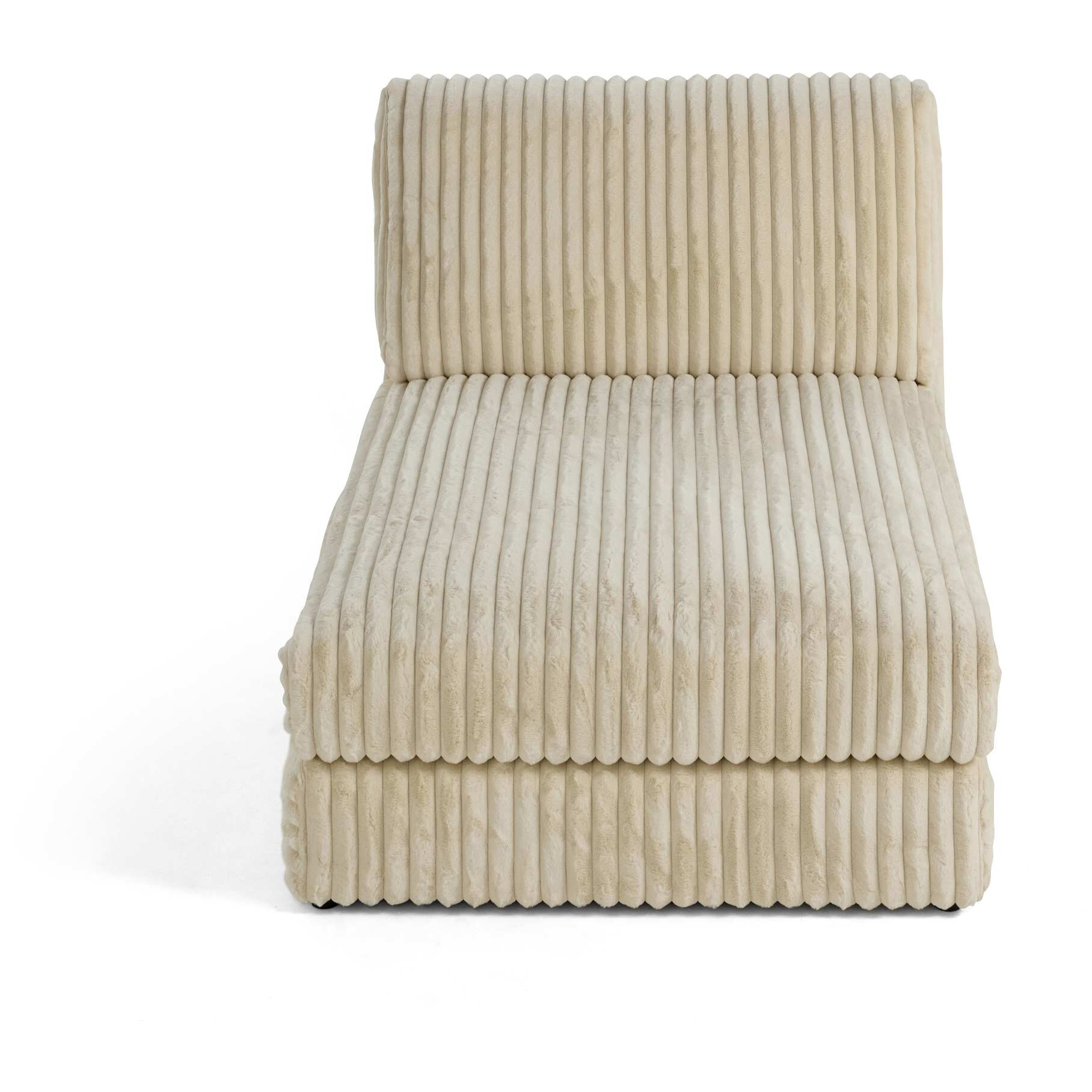 Jasper - module méridienne - en fausse fourrure côtelée - Beige