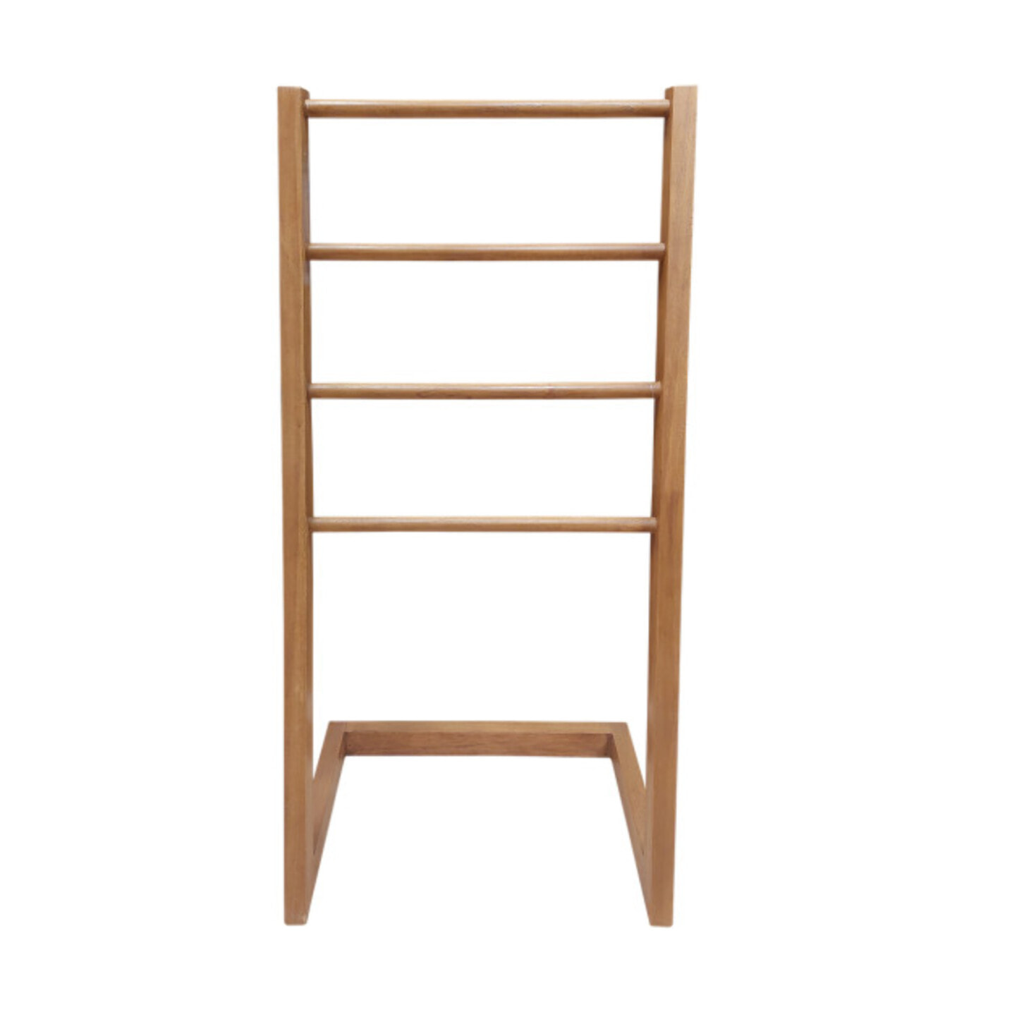 Porte serviette autoportant en bois de teck vernis H. 100 cm - ANGIE