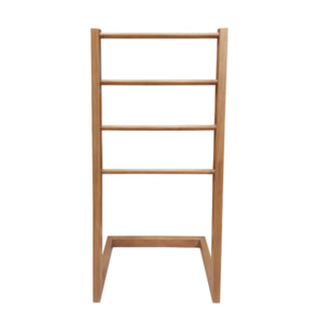 Porte serviette autoportant en bois de teck vernis H. 100 cm - ANGIE