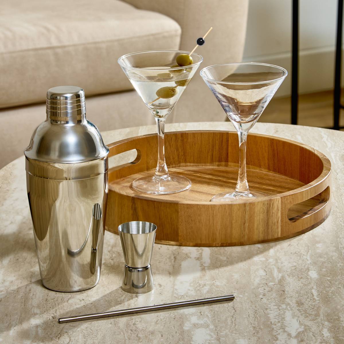 Coffret cocktail bois Jules 500ml marron
