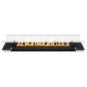 Topline - Bruciatore Per Camino A Bioetanolo 2,5lt Da Incasso 90x21x25 cm Black Edition in Acciaio