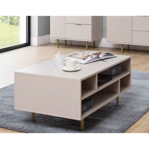 Monica - table basse - beige - 5 niches - 100 cm - Beige