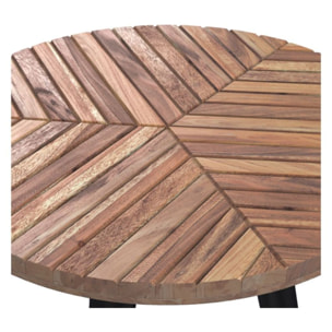 Table basse ronde en bois d'acacia D40 cm - Ella