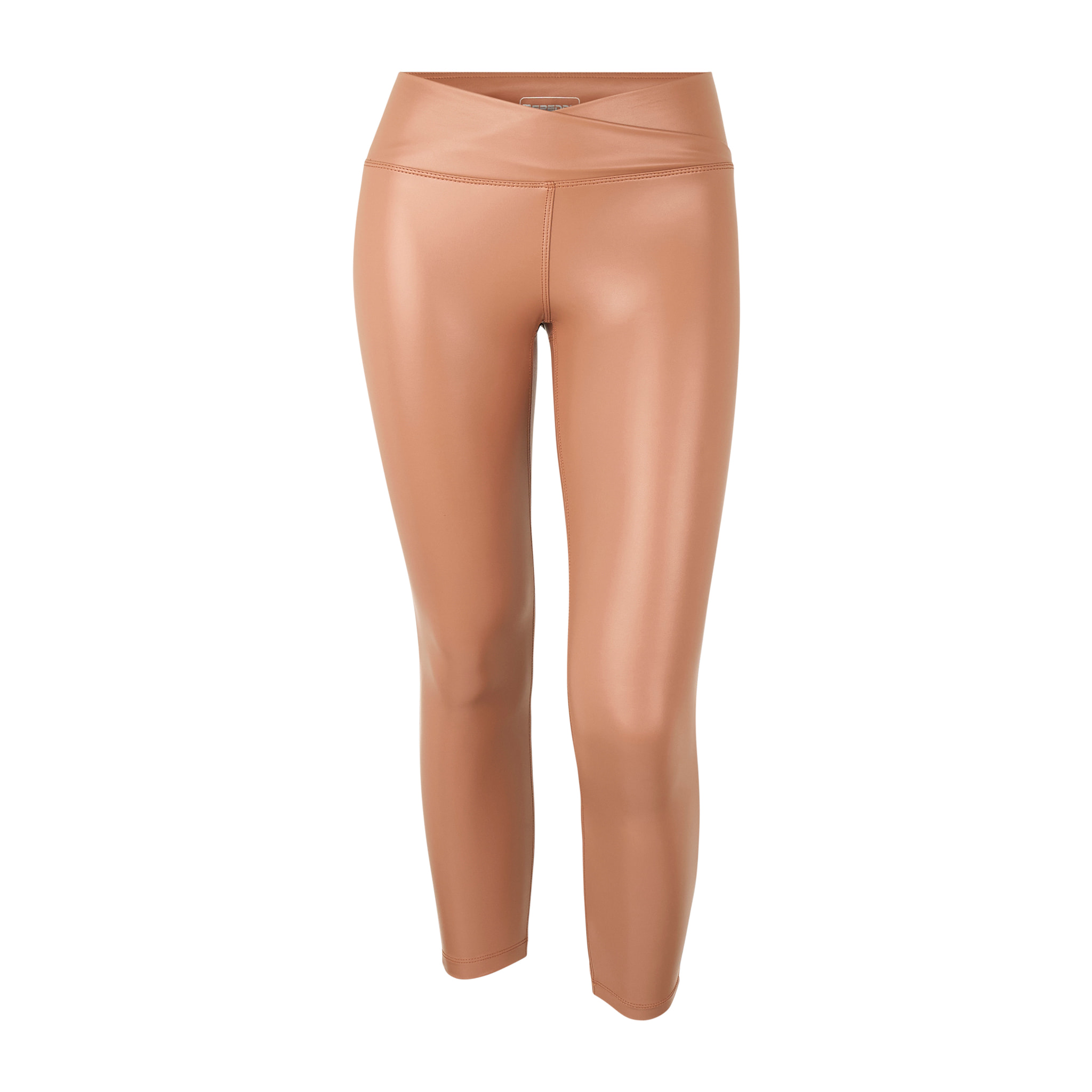 Leggings 7/8 vita regular effetto lucido con incrocio