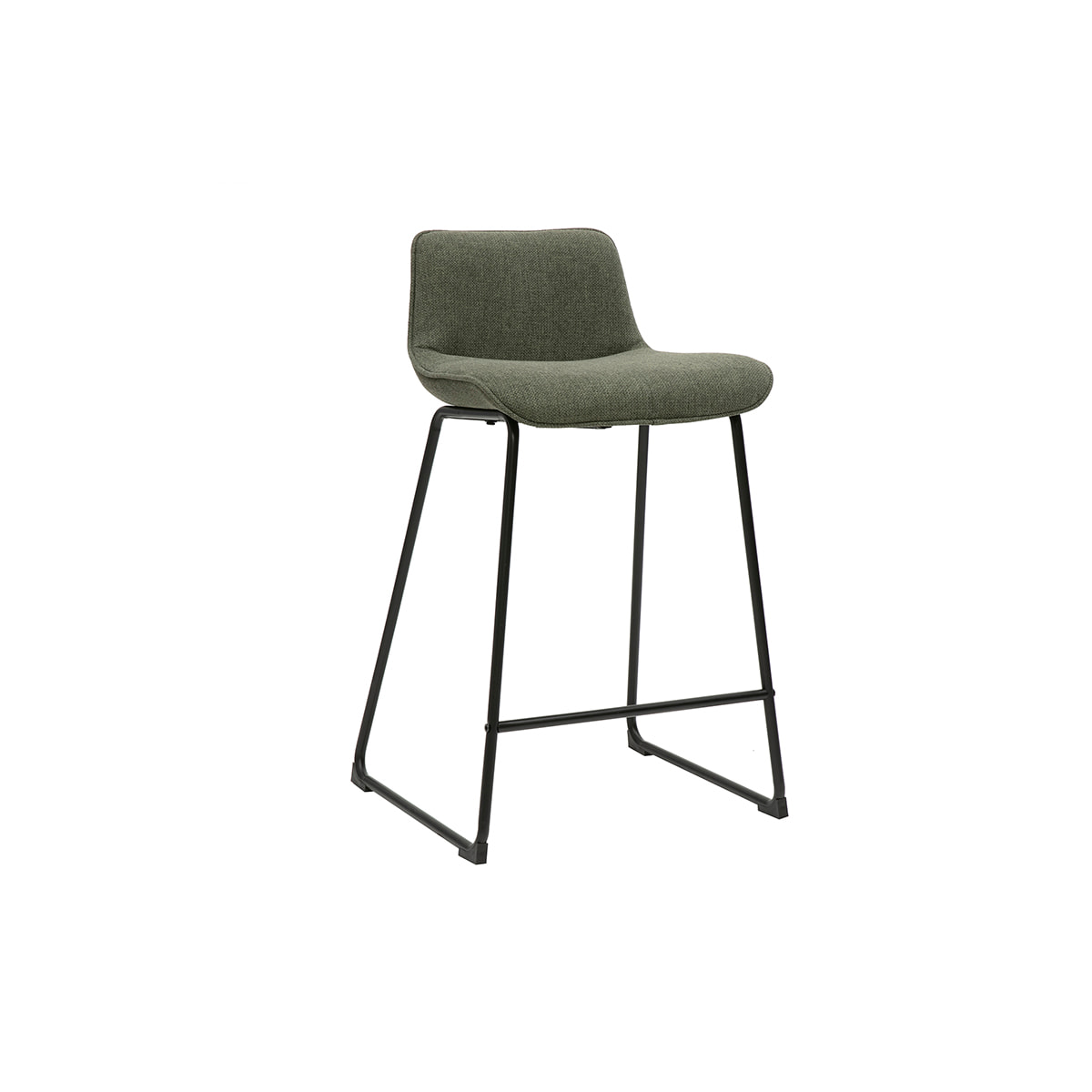 Tabourets de bar en tissu vert kaki et métal H65 cm (lot de 2) BOOST