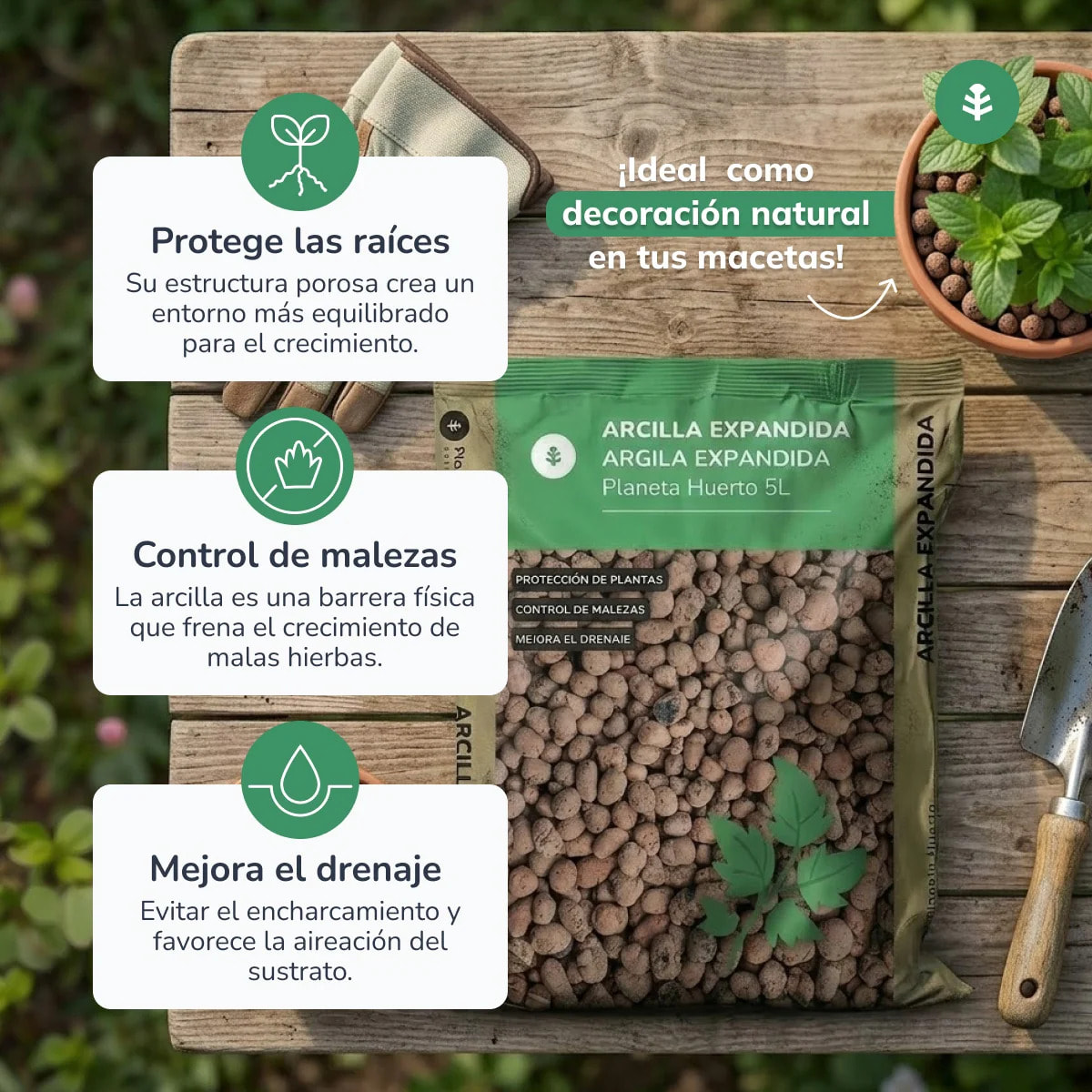 Arcilla expandida Planeta Huerto 15 Litros