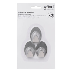 3 crochets adhésifs
