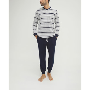 Pijama hombre rayas azules vigore