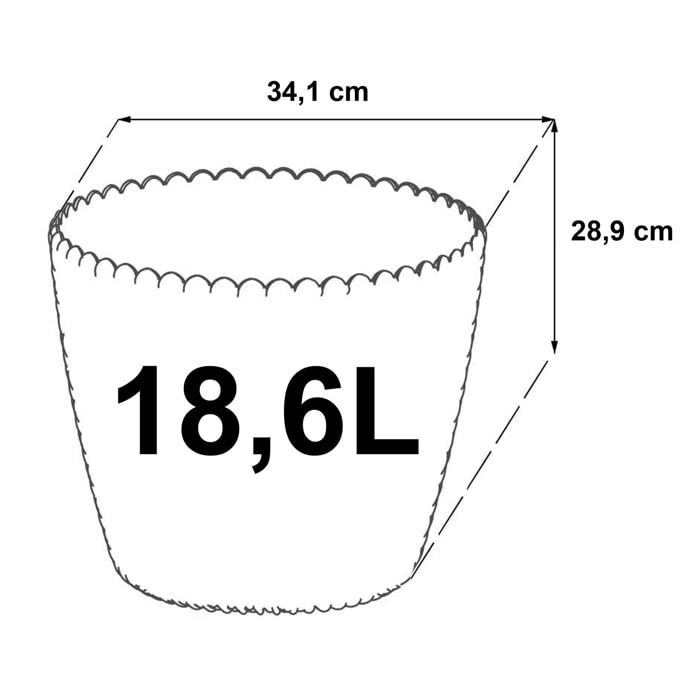 Maceta redonda 18,6L Prosperplast Splofy en color blanco roto