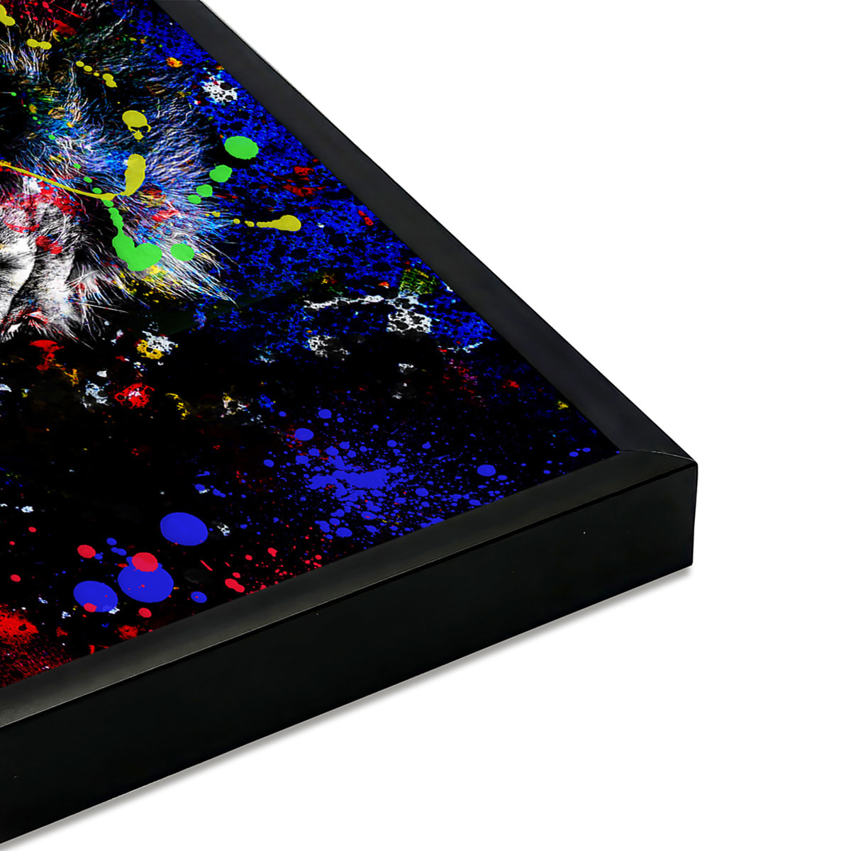 Affiche encadrée lion pop art Affiche + cadre en métal - Noir