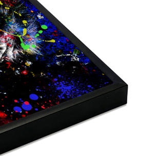 Affiche encadrée lion pop art Affiche + cadre en métal - Noir