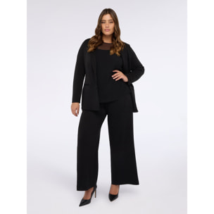 Fiorella Rubino - Blazer in Punto Milano tempestato di punti luce - Nero