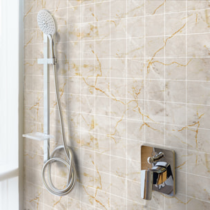 Stickers muraux - Sticker Mural Carrelage adhésif Cuisine Salle de Bain - 60 STICKERS CARRELAGES MARBRE BEIGE DE MEDELLINE