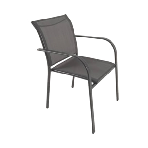 Table de jardin extensible aluminium effet bois + 8 assises NASHVILLE 240 + AMARA