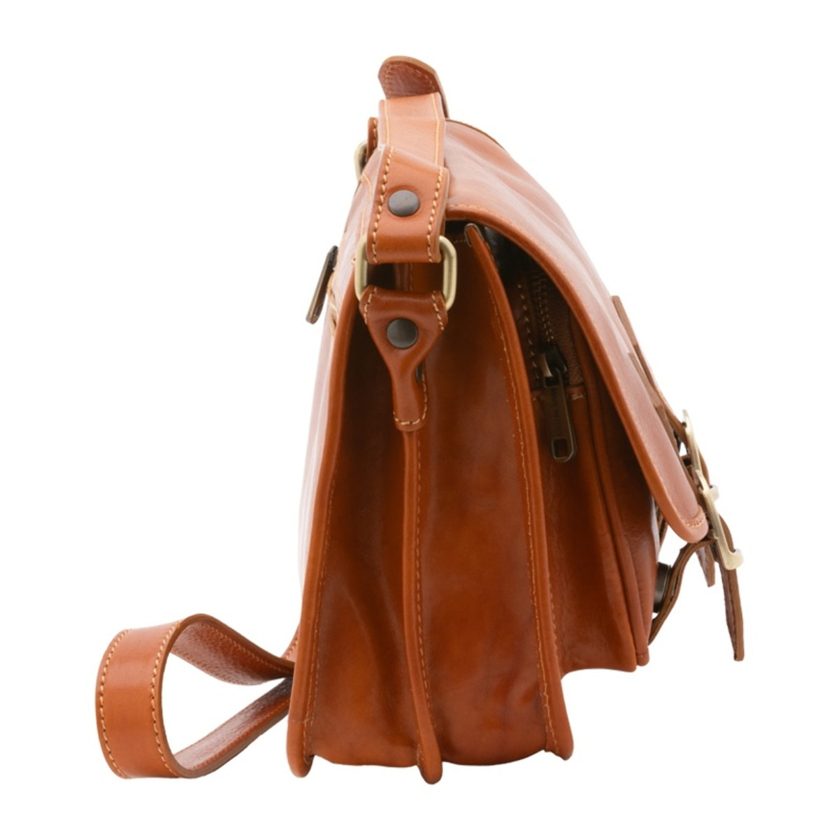 Borsa a tracolla da donna - Modello False - 100% vera pelle - 27.5 x 22.0 x 12.0 cm