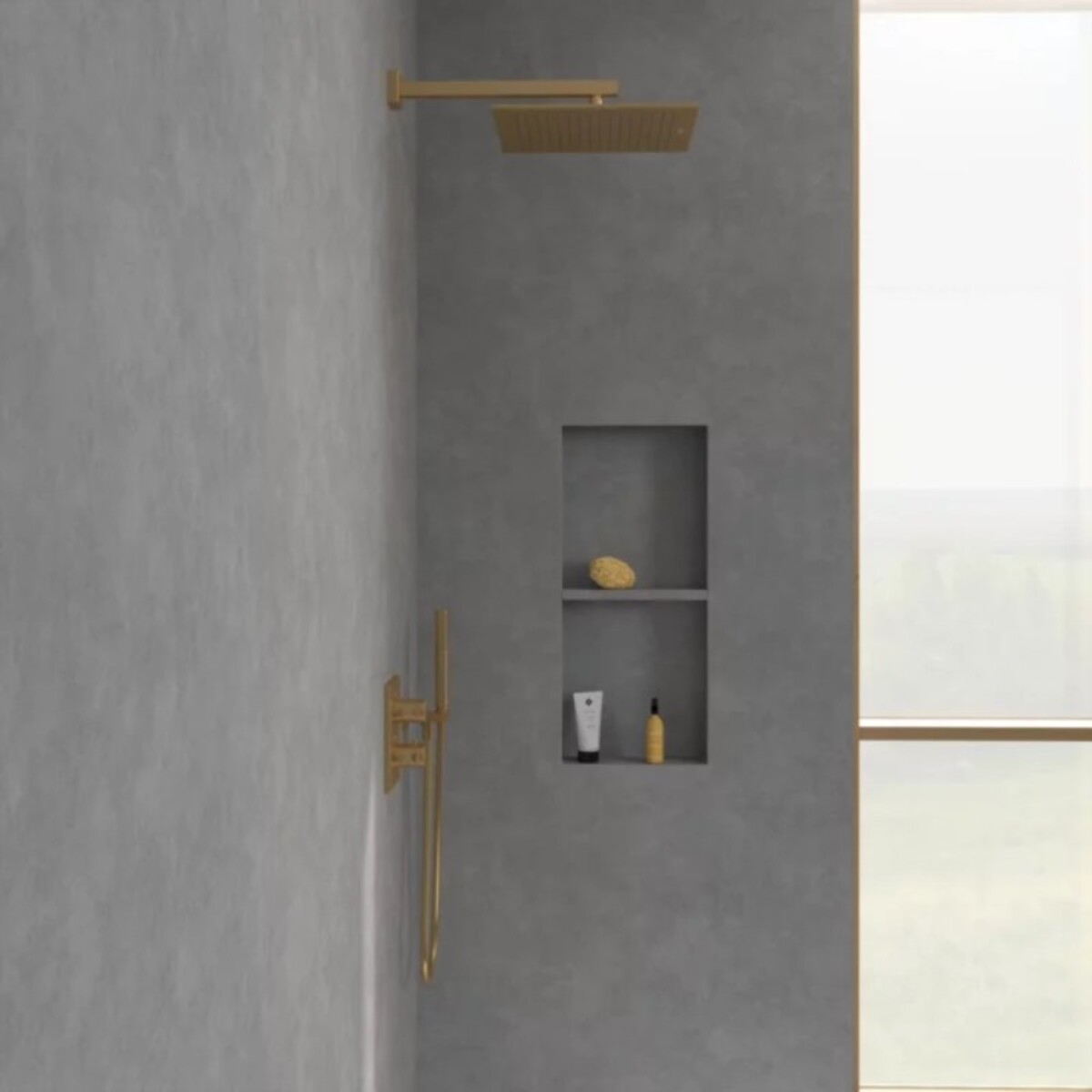 Douche de tête 350 Universal rectangle Or mat
