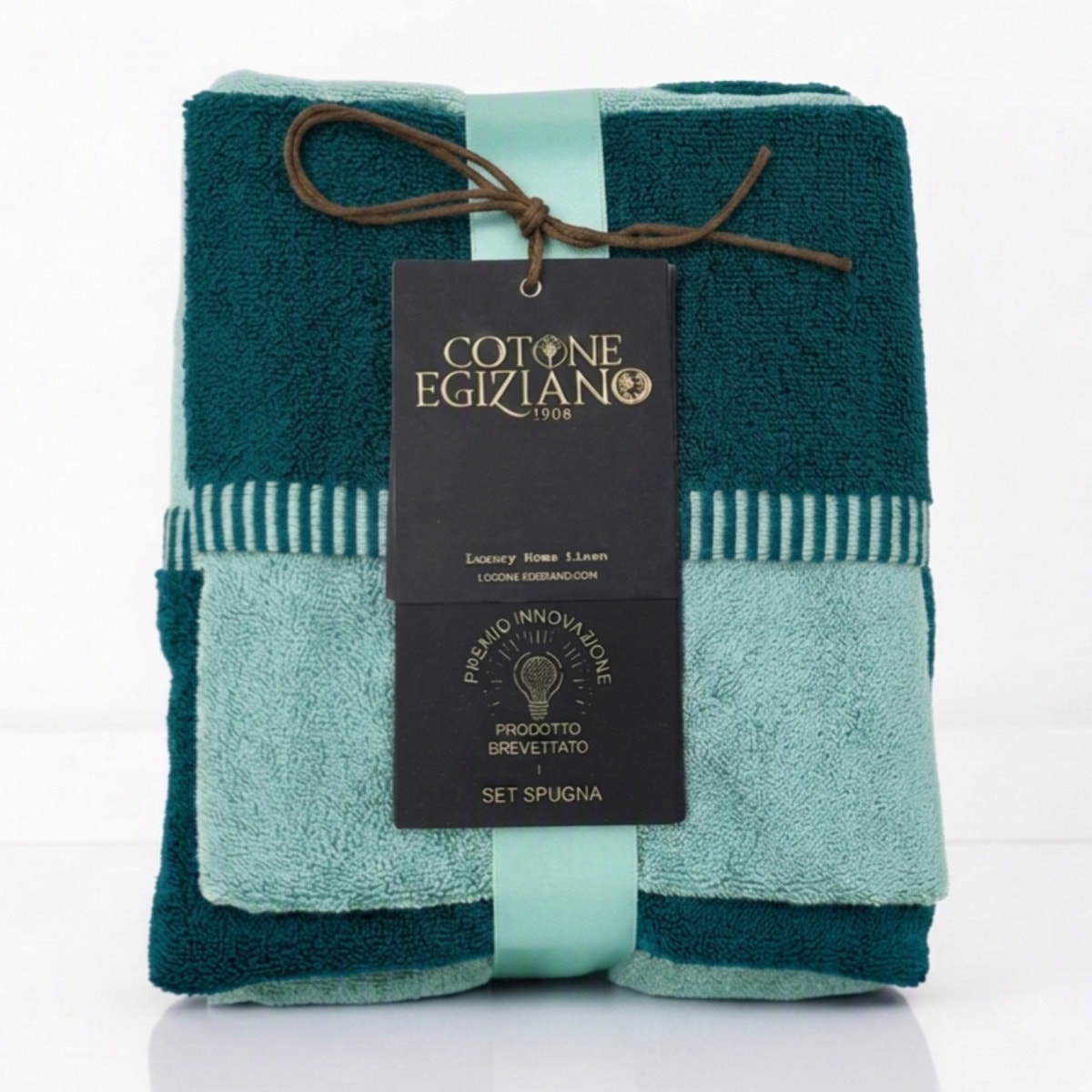 COTONE EGIZIANO Coppia asciugamani Reverse in cotone egiziano 550 gr_Tiffany Smerald