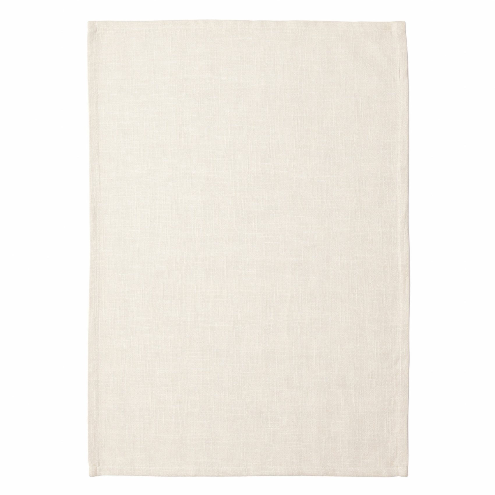 Torchon de cuisine en coton uni aspect tissé - Ivoire