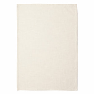 Torchon de cuisine en coton uni aspect tissé - Ivoire