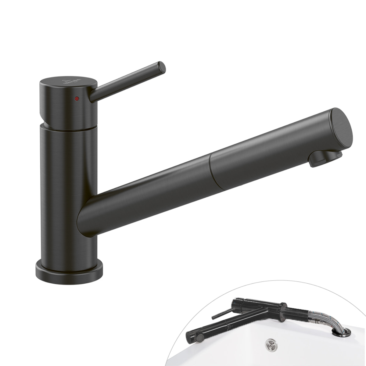 Robinet cuisine rabattable Como Shower window Anthracite