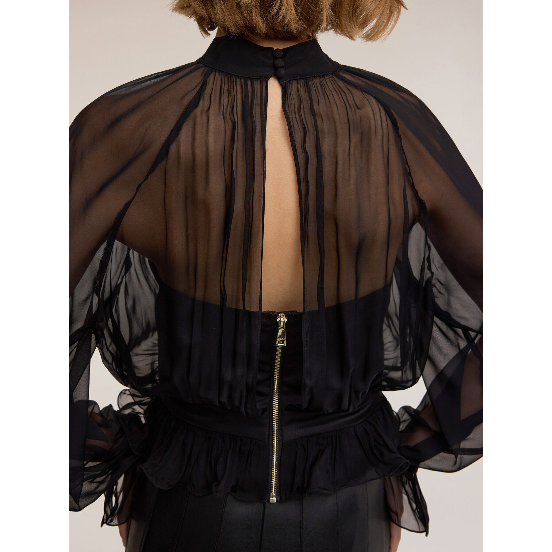 Motivi - Blusa in georgette con bustier Smart Couture - Nero