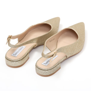 Ballerine slingback in simil pelle brillantinate