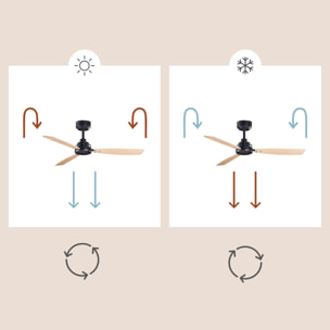 FORLIGHT Ventilador Xaloc ø1000mm Negro Madera clara