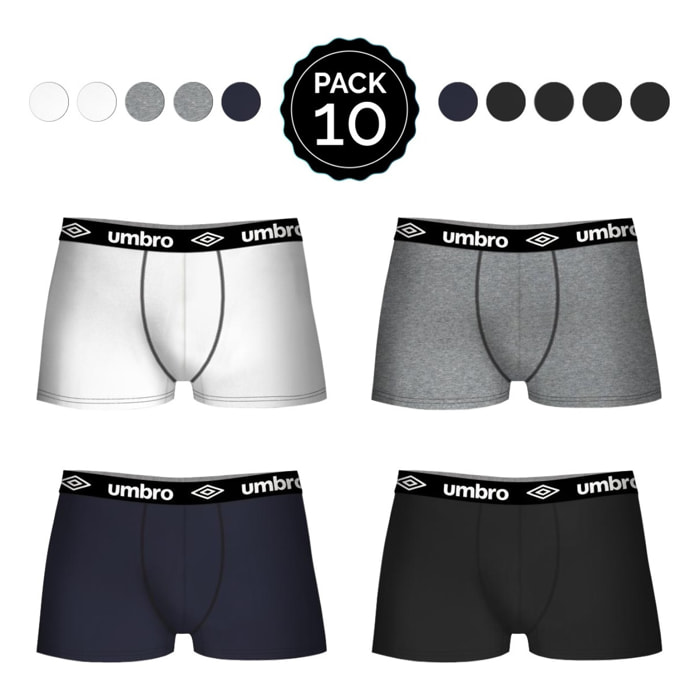 Pack 10 calzoncillos UMBRO en varios colores para hombre