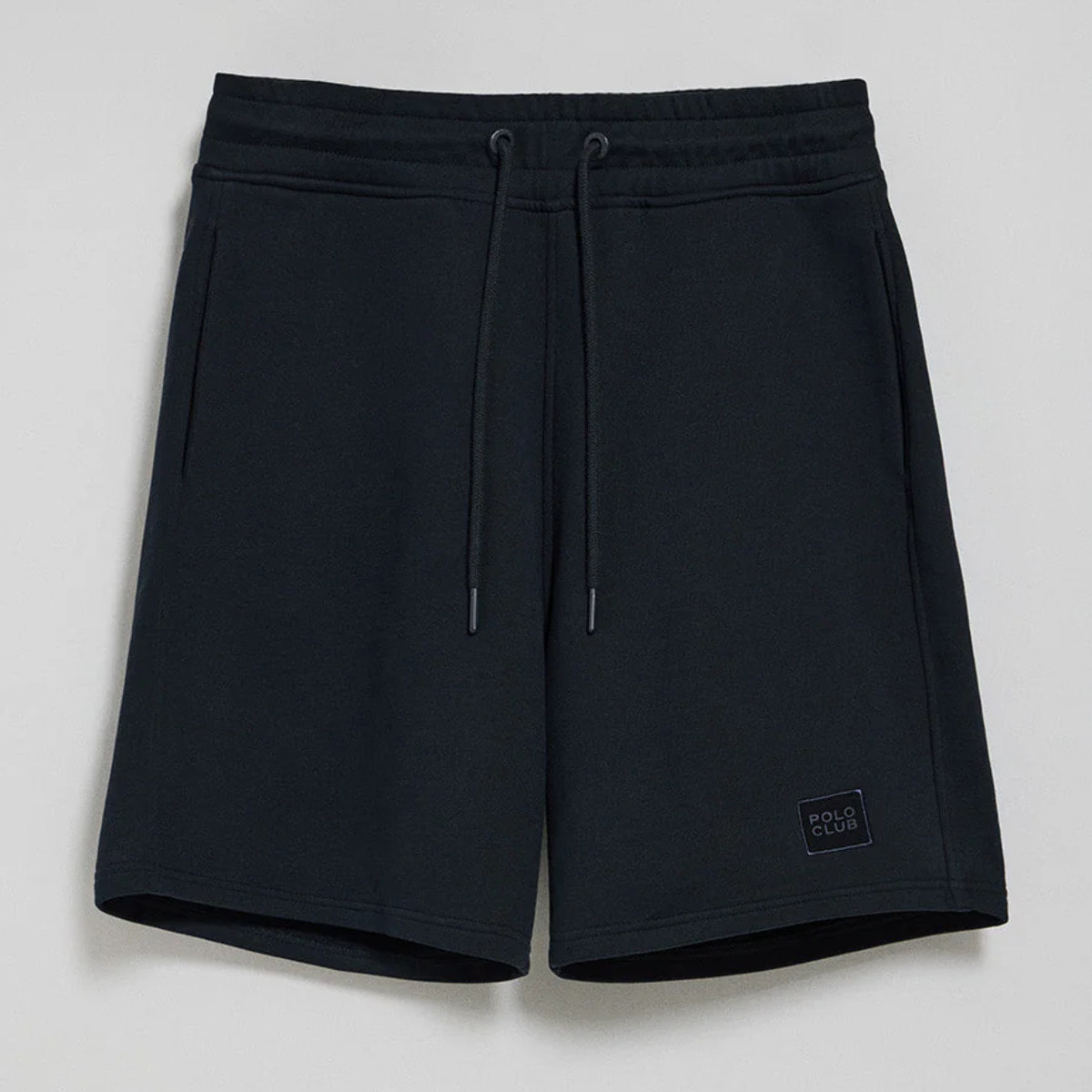Bermuda Jonas azul oscuro de algodón y patrón relaxed fit con parche en sarga engomado Polo Club