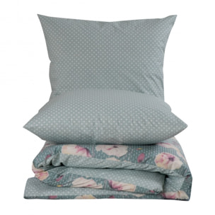 Housse de couette + taie(s) oreiller "Kenz" 100% coton imprimé.