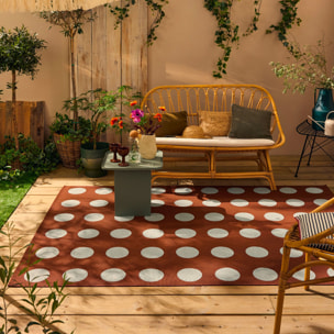RIVIERA - Tapis intérieur/extérieur à motif pois marron