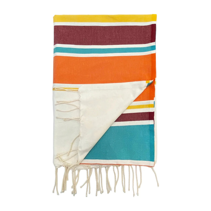 Fouta plate traditionnelle Orange 100x200 190g/m² - Helios Orange