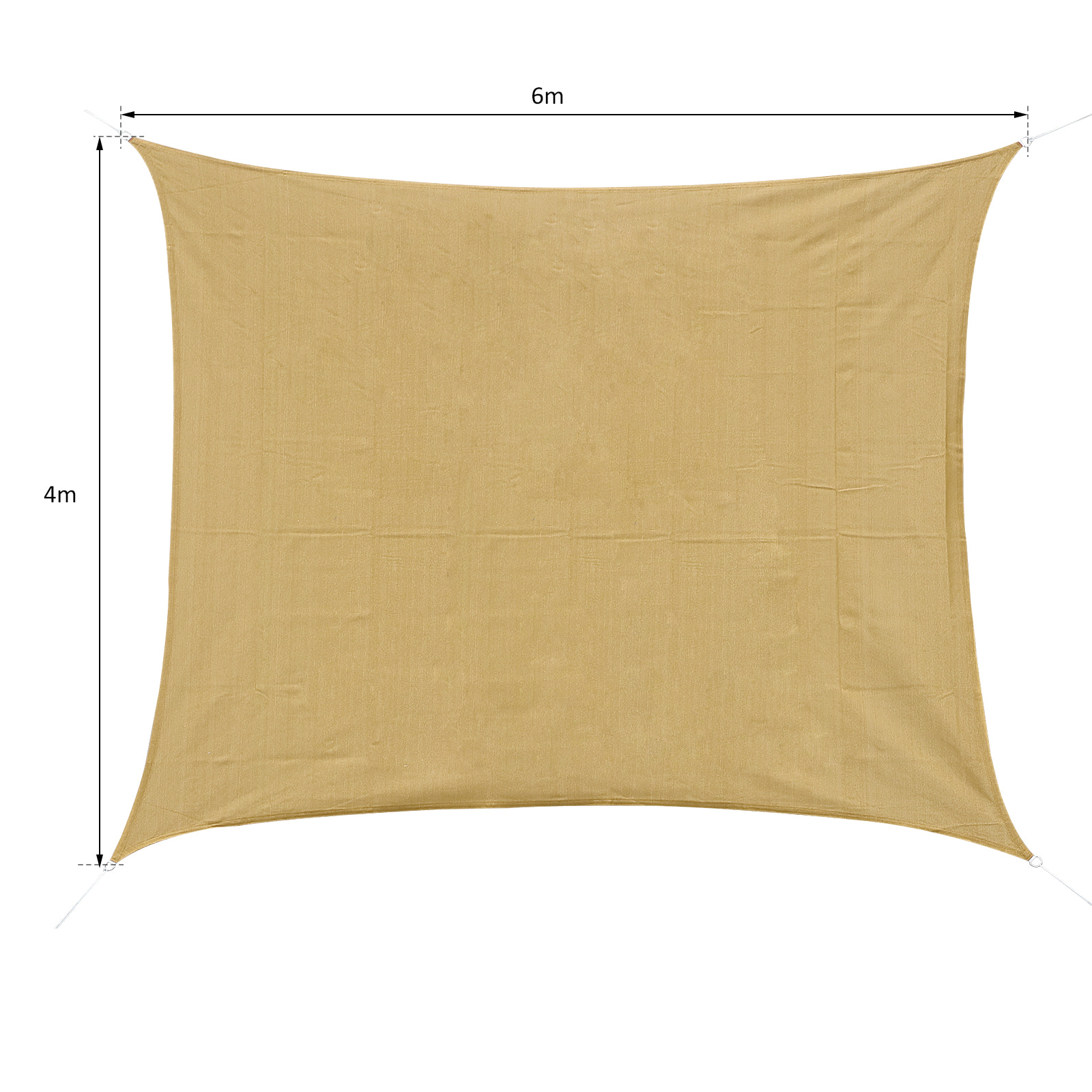 Voile d'ombrage rectangulaire 4x6m toile solaire taud de soleil sable