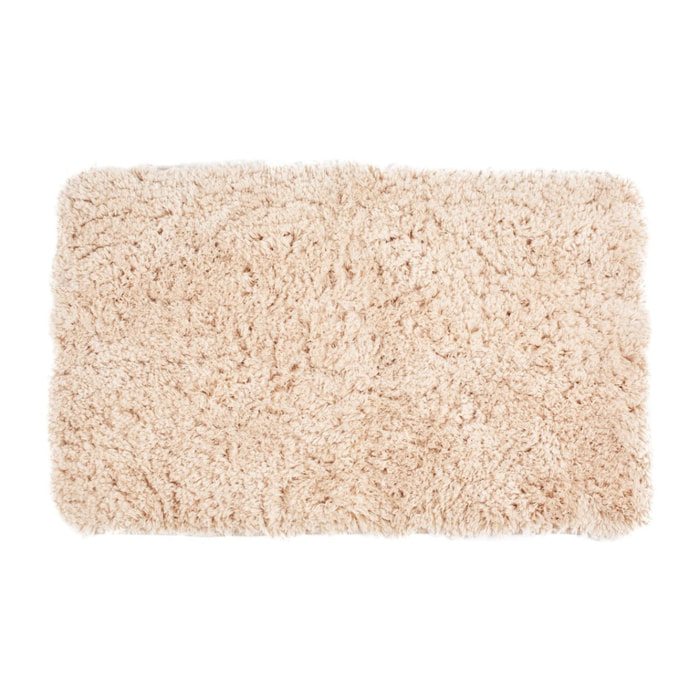 Infinitio 80x50 cm tapis de salle de bain en polyester, beige (SATDPRED02BE)