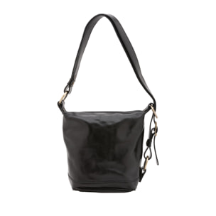 Borsa a secchiello  da donna In Vera pelle Made in Italy 25x28x14 cm