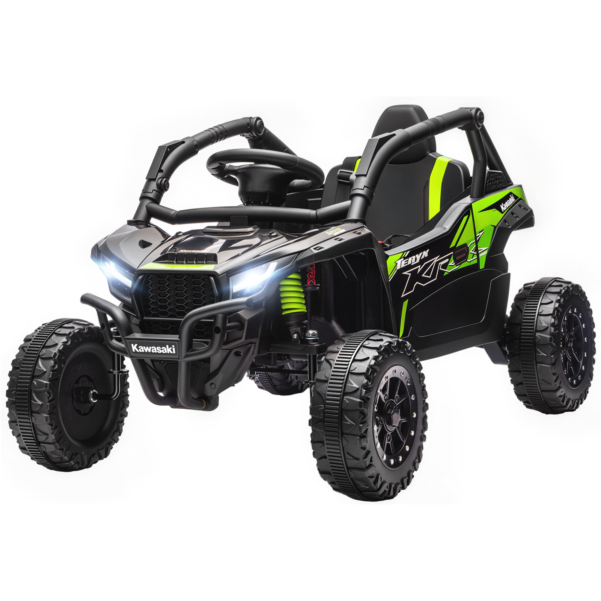 Buggy Kawasaki teryx KRX 1000 12V 2 moteurs 25W télécommande effets sonores lumineux vert